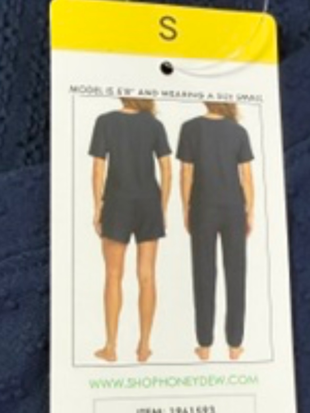 NWT Honeydew V-Neck Intimates 3pc Lounge Short Sleeve Navy Set Size S - Picture 2 of 9